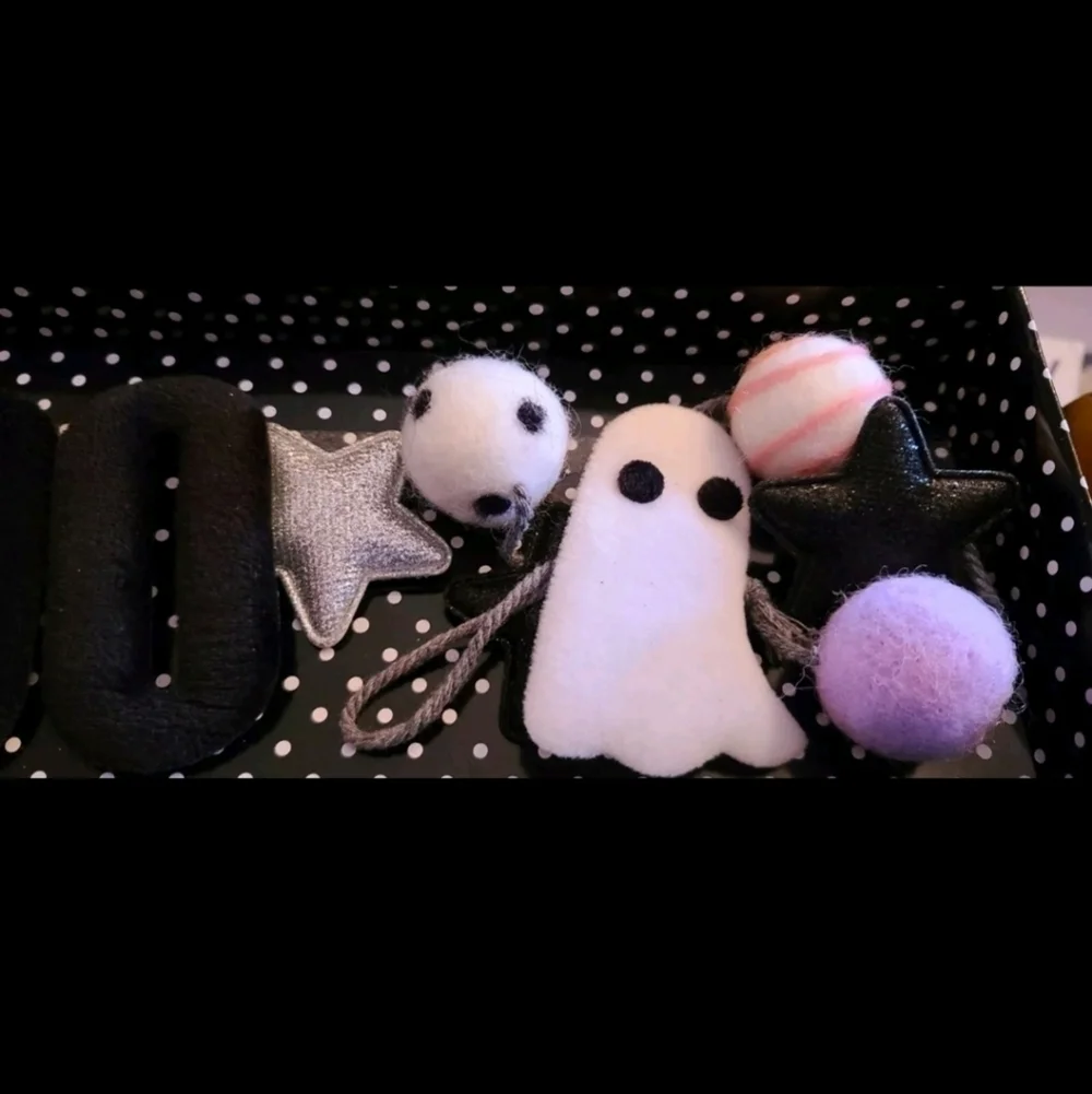 Hey Boo Halloween Ghost Felt Garland STARS Pom Poms 45